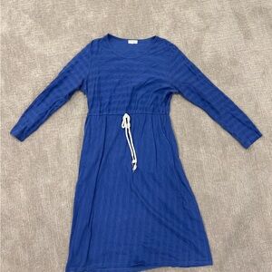 Roolee Womens Maternity Casual Dress in Blue with Drawstring